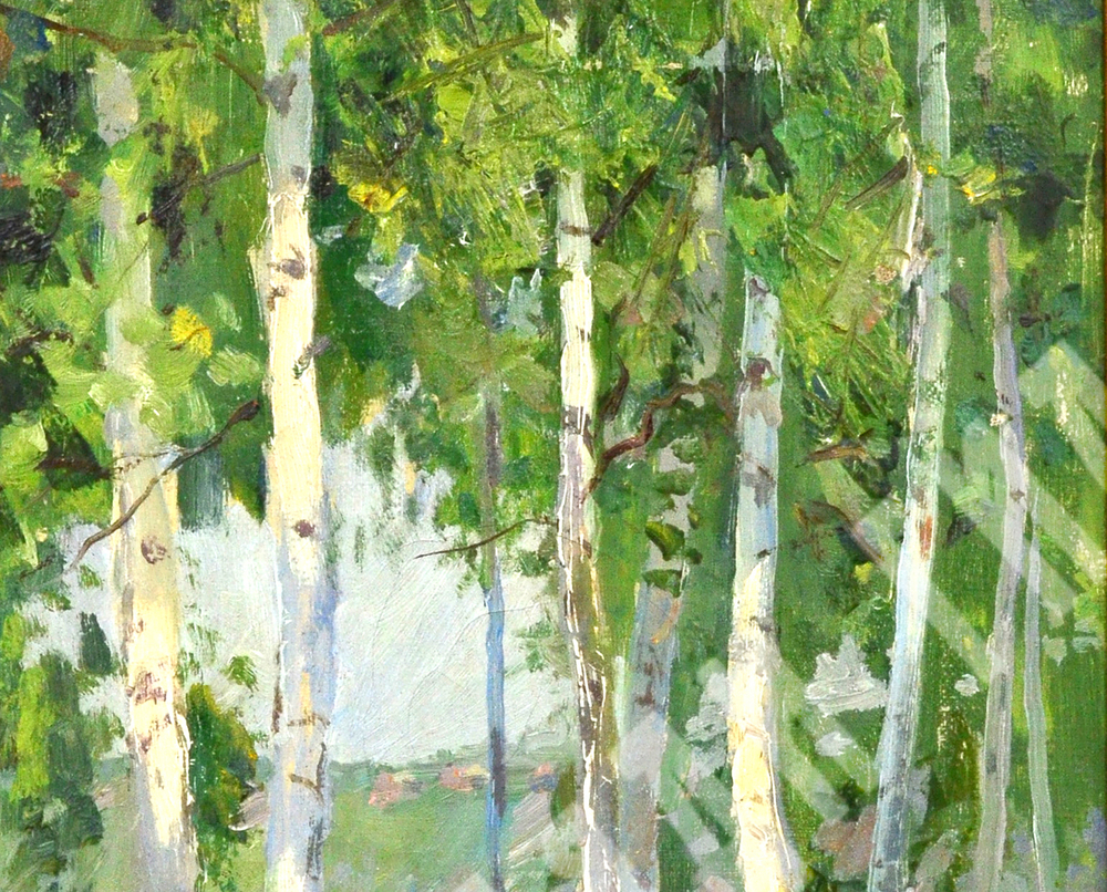 Кормилицын Д. П. (1921–2010). Пейзаж с березами. Холст, масло. 1960-е.