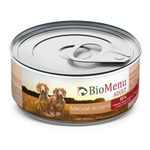 Мясное ассорти 95% МЯСО, 100гр, BioMenu ADULT консервы для собак, жб