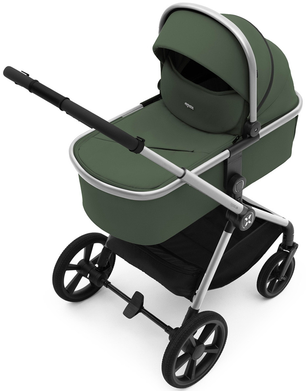 Коляска Agex Life 3 в 1 хромированная рама с автокреслом i-Safe Grey ALC613 Crocodile (Зеленый)