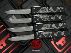 Ножи Microtech Ultratech Death Card Standard S/E (Левый) + S/E (Правый) + Tanto T/E (Левый) + T/E (Правый "Memento Mori" - комплект 4 ножа