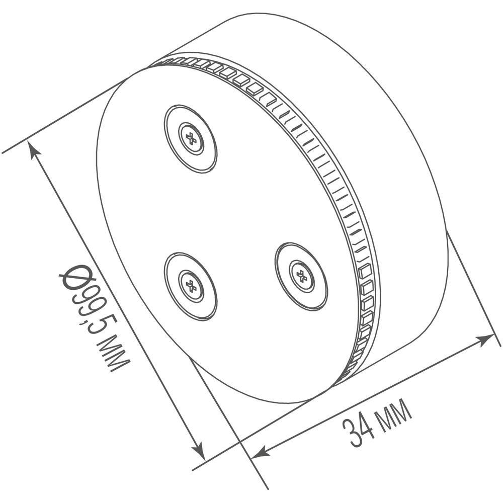 Светодиодное магнитное основание,  7Вт,  200Лм,  3000К,  недиммируемый,  D99, 5*W34мм,  черный