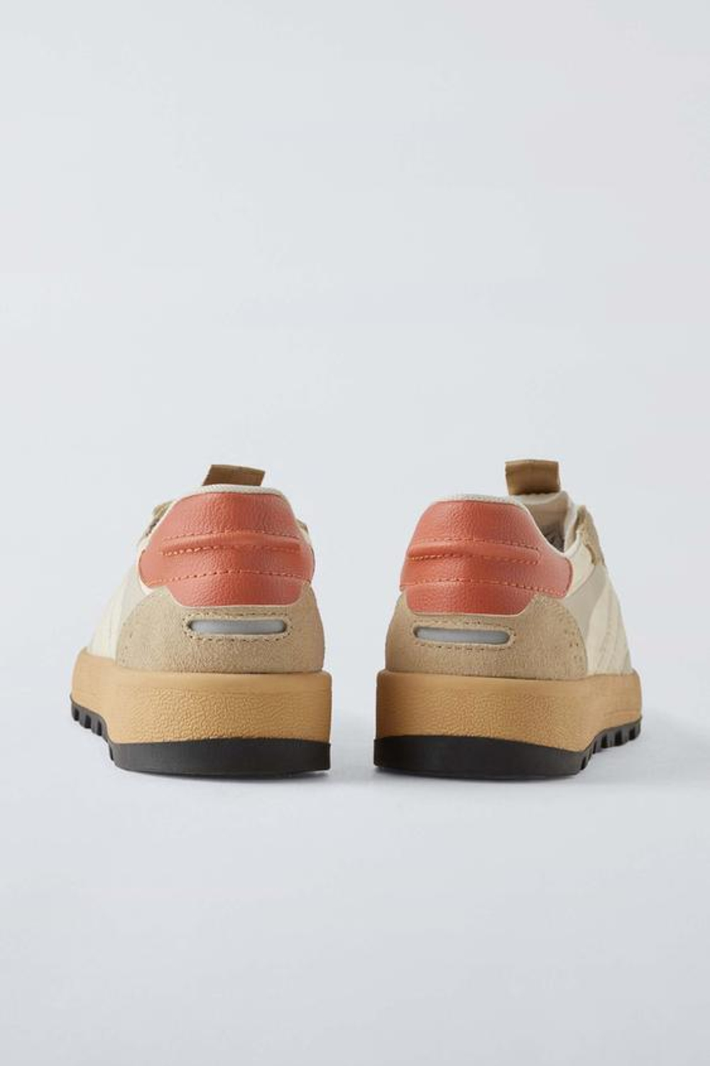 ZARA КРОССОВКИ С КОНТРАСТНЫМИ ВСТАВКАМИ, БЕЖЕВЫЙ