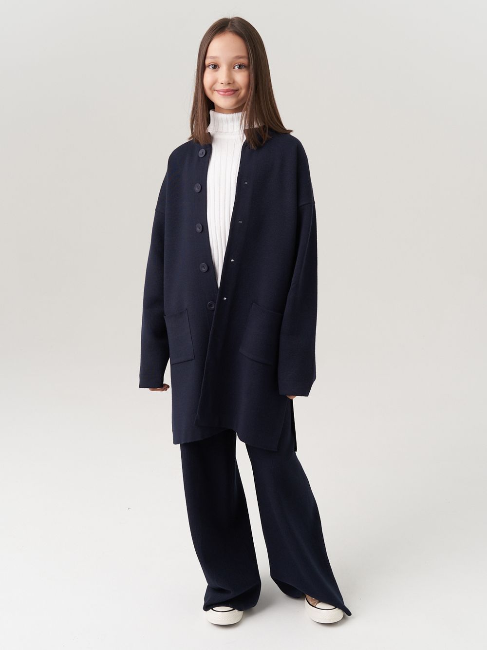 Кардиган для девочки в школу AT990 синий