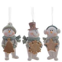 GAEM Изделие декоративное подвесное "Снеговики", L4 W3 H8,5 см, 3в.