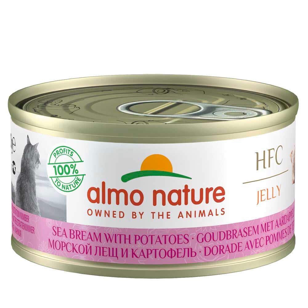Almo Nature консервы для кошек &quot;HFC Jelly&quot; с морским лещом и картофелем (55% рыбы) (желе) 70 г банка