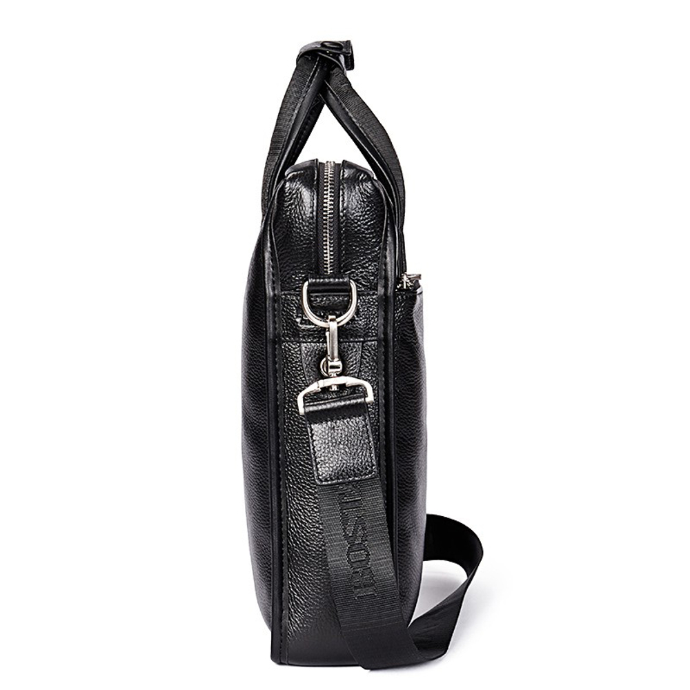 BOSTANTEN Top Grain Cow Leather With Synthetic Leather Portable Briefcase Small Men"s Black/Coffee