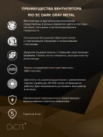 Вентилятор накладной RIO D125 обр.клапан Dark gray metal DICITI