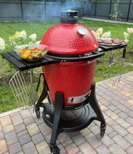 Керамический гриль Kamado Joe Classic III, 46 см (красный), с ножками и столиками