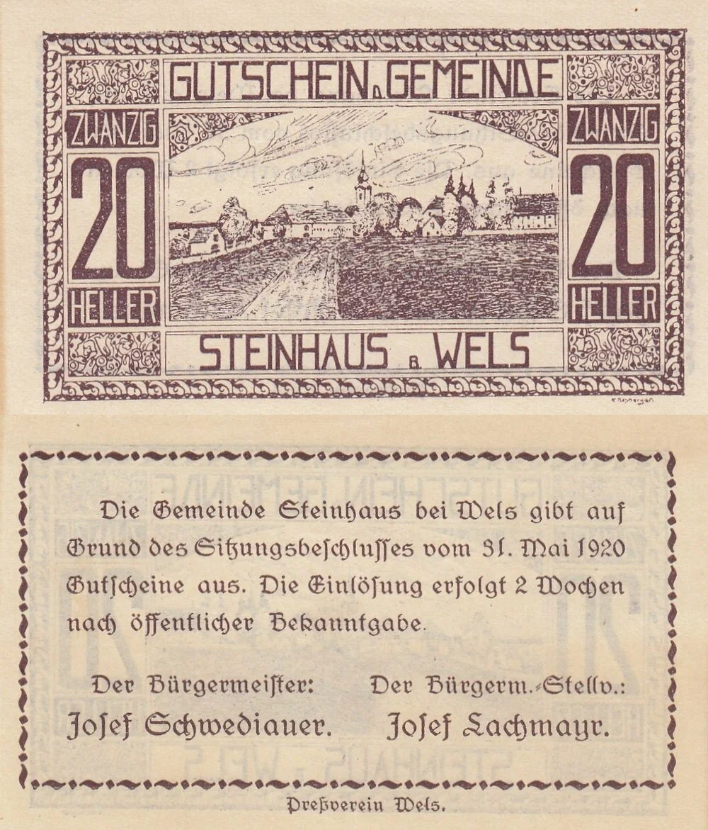 Австрия 20 геллеров 1920 Вельс aUNC