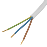 Шнур сетевой Energy Series, ПВС, 1,5 м, 3 x 1 мм, с неразборной вилкой, белый, Denzel