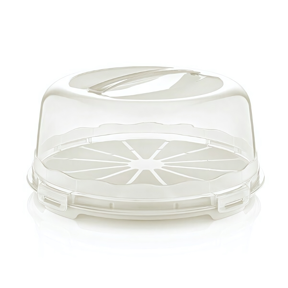 Тортница круглая цвет молочный