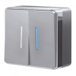 Выключатель двухклавишный с подсветкой Gallant (серебряный)