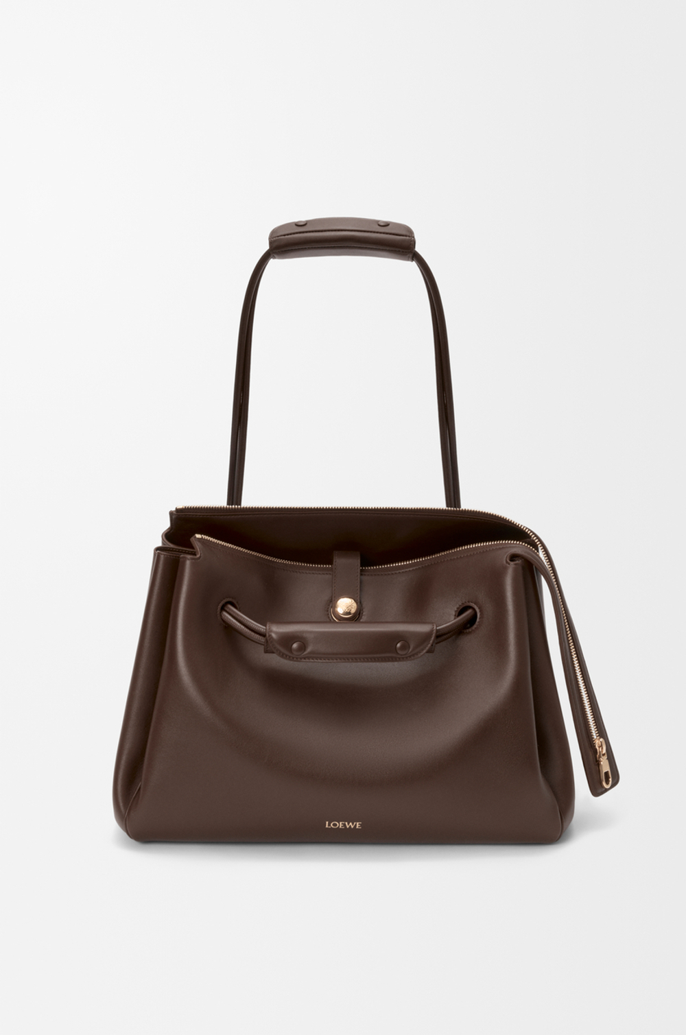 Loewe Большая сумка Madrid из мягкой телячьей кожи, темно-каштановый