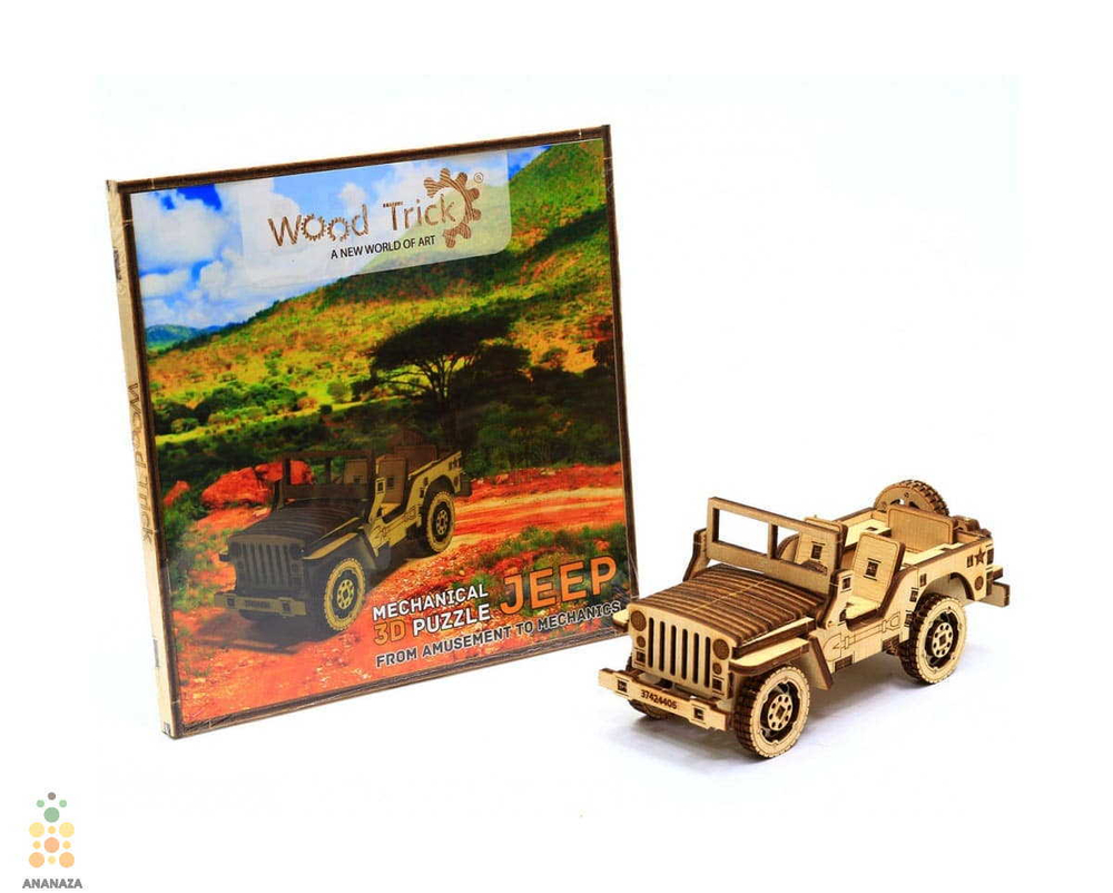 Джип 4х4 от Wood Trick - Деревянный конструктор, сборная модель, 3D пазл