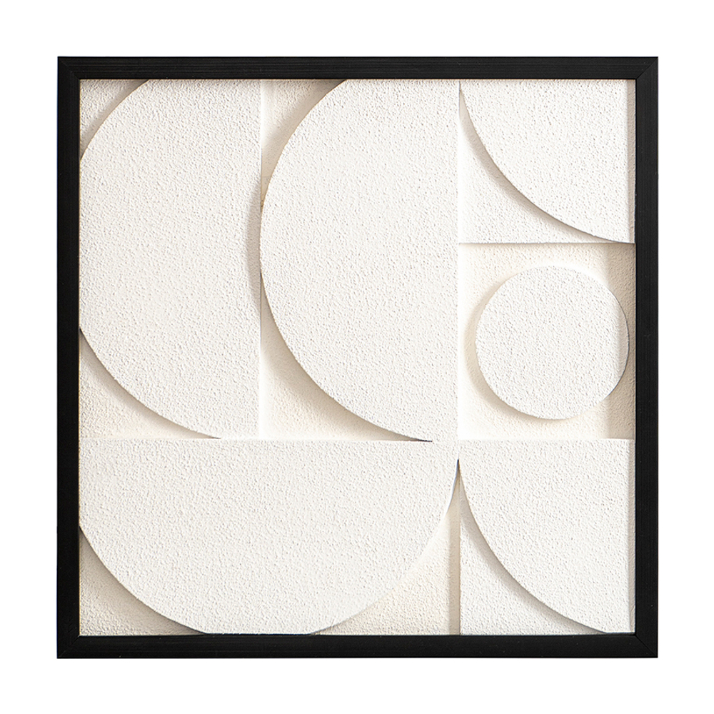 Панно декоративное с эффектом 3d minimalism, с черной рамой, 40х40 см