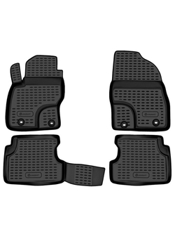 Коврики в салон для FORD Focus II 2004-2011, 4 шт. (черный кант, полиуретан) KANT.NLC.16.03.210.BLK