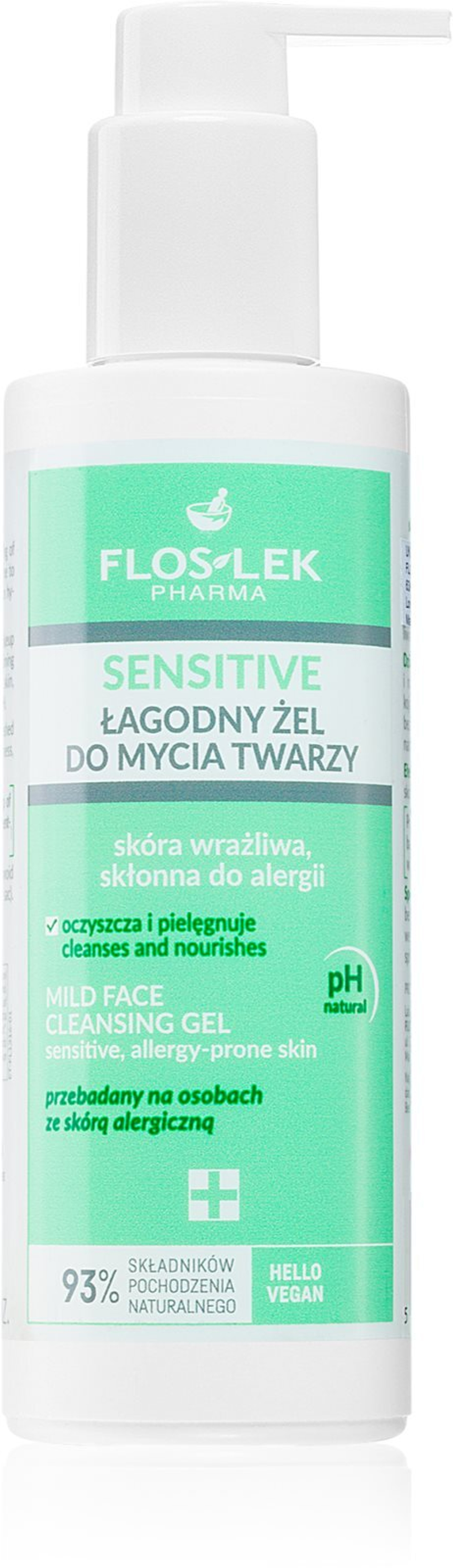 FlosLek Pharma Sensitive - нежный очищающий гель для кожи, склонной к раздражению /   175  ml  / GTIN 5905043022635