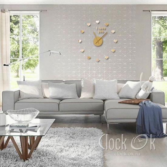 Настенные 3D часы I love you