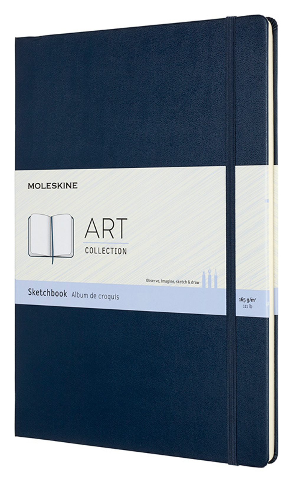Блокнот для рисования Moleskine ART SKETCHBOOK (ARTBF832B20) формат A4, 96 стр., твердая обложка, синий сапфир