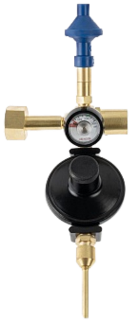 Насадка с манометром и 2 клапанами гелий/воздух 60/40 и плавного нажатия с отсечным клапаном.