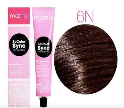 Matrix Краска для волос без аммиака  SoColor Sync Pre-Bonded 6N темный блондин, 90 мл