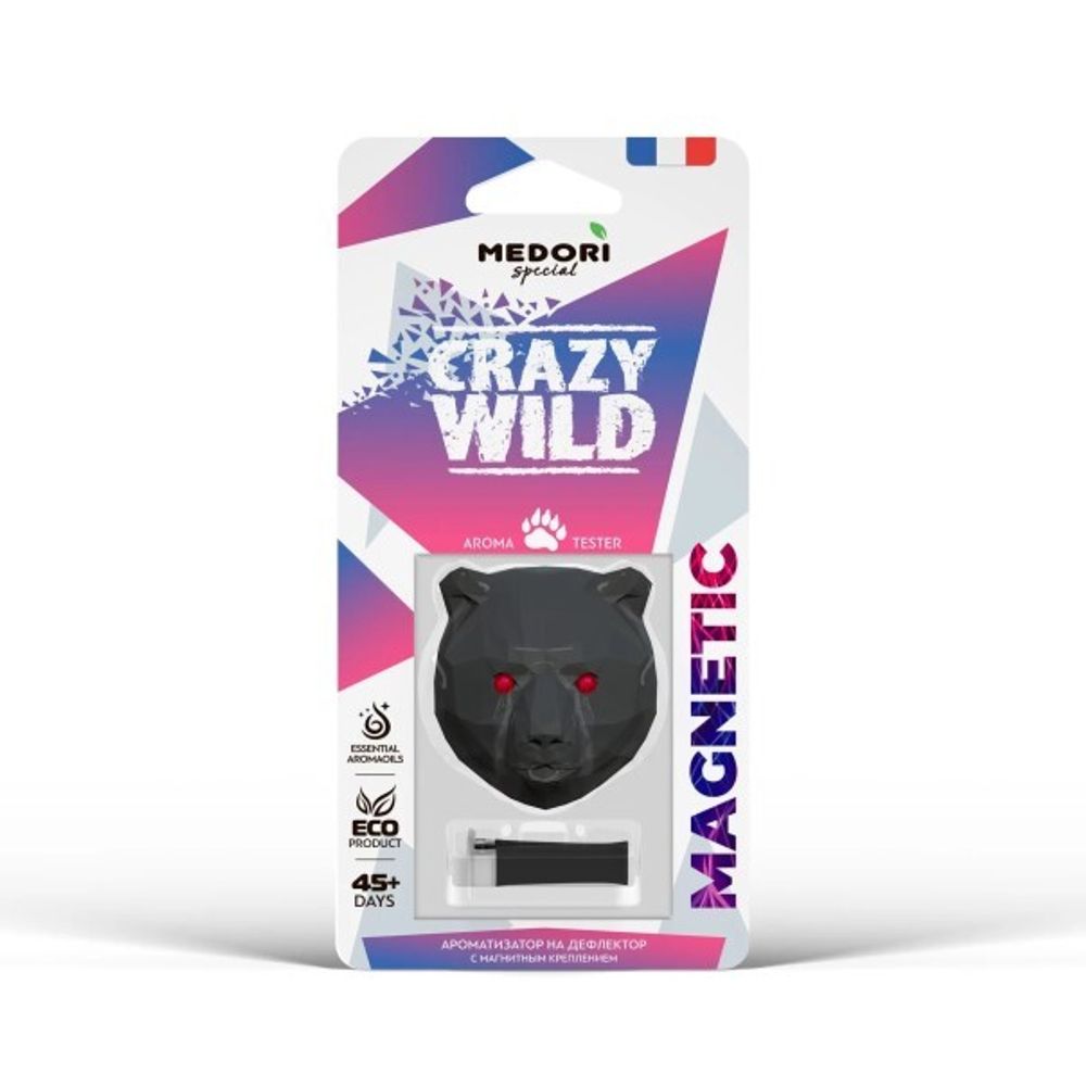 Ароматизатор на дефлектор CERAMIC, 3D голова медведя MAGNETIC (MEDORI)