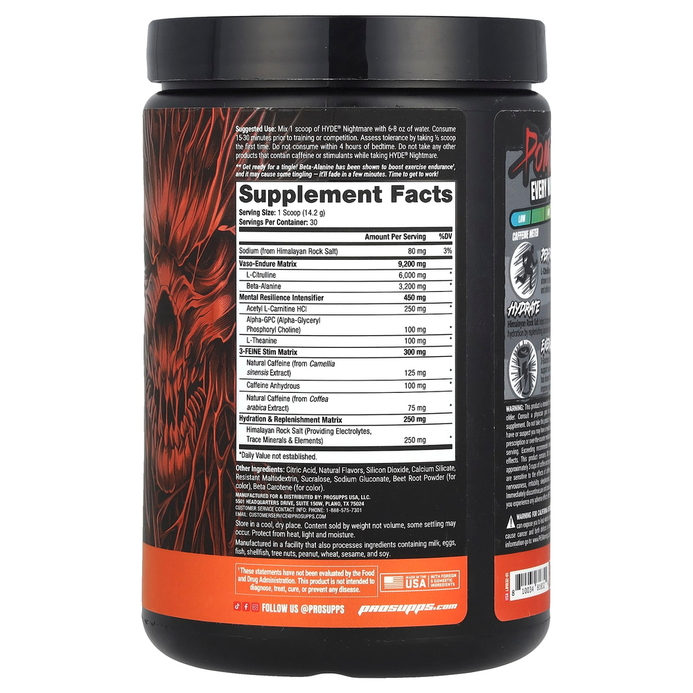 ProSupps, HYDE® Nightmare, интенсивная энергия перед тренировкой, апельсиновый сок, 425,1 г (15 унций)