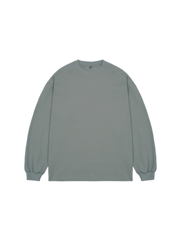 Лонгслив оверсайз (серо-зеленый) 230 г