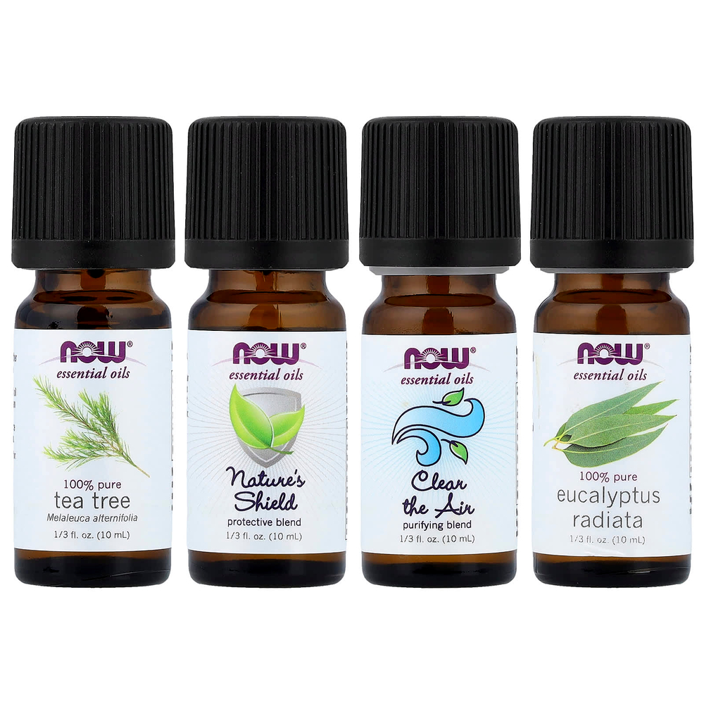 NOW Foods, Solutions, Seasonal Changes, набор сбалансированных эфирных масел, 4 флакона, 1/3 жидк. Унции (10 мл) каждый