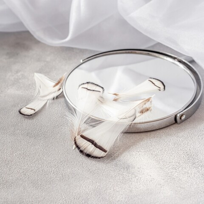 Перья фазана черно-белого 4-7 см. 10 шт.