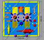 Большой надувной батут "Средневековье" 20*20*5 м