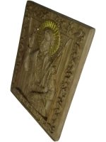 Освященная Икона Святой Валентин резная из массива дуба