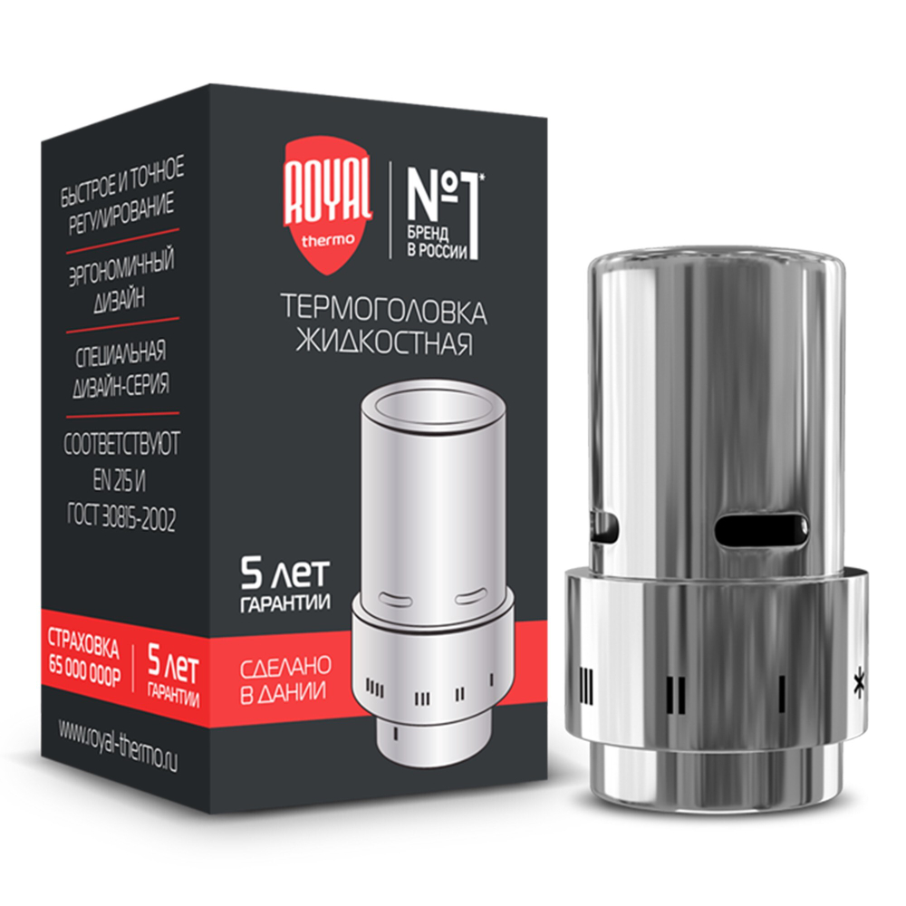 Набор термостатический прямой Royal Thermo Design 1/2quot; Click (Хром) с термоголовкой Design (Хром)