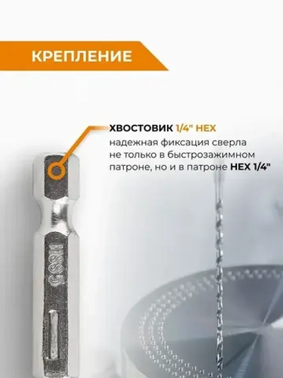 Сверло по металлу с шестигранным хвостовиком 5 мм RAGE by VIRA