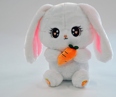 Заяц с морковкой и длинными ушами 21x30x20см. (Hand)