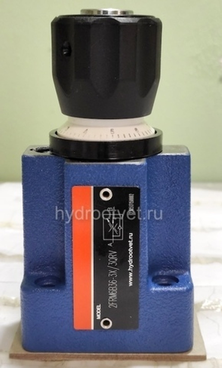 2FRM6B36-3X/32QMV - Регулятор расхода Ду 6 для монтажа на плиту, номинальный расход 32 л/мин, B = без доп. канала (стандарт), обратный клапан - M = нет
