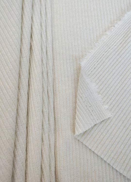 Трикотаж лапша, крем меланж, люрекс, вискоза SOFI