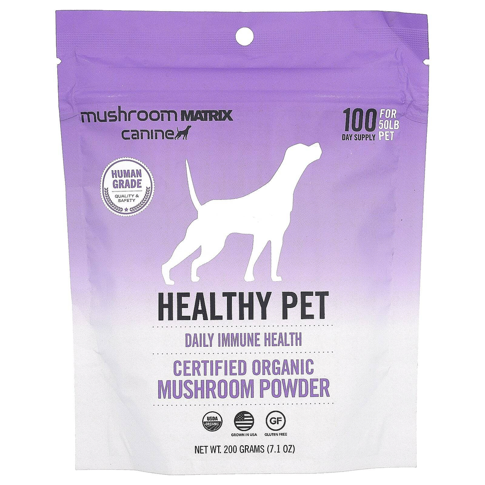 Mushroom Matrix Canine, Healthy Pet, сертифицированный органический грибной порошок для собак и кошек, 200 г (7,1 унции)