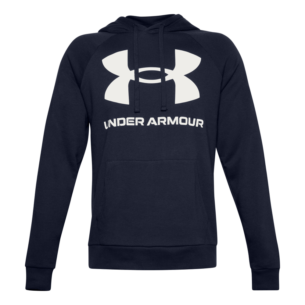 Мужская кофта теннисная Under Armour Rival Big Logo Hoody Men - Dark Blue, White