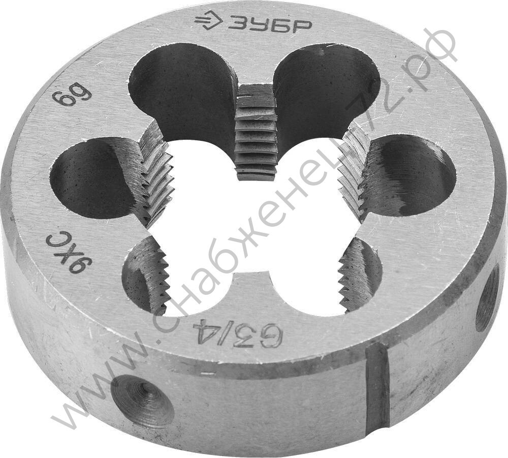 ЗУБР G 1/2″, сталь 9ХС, Плашка круглая ручная (4-28032-1/2)