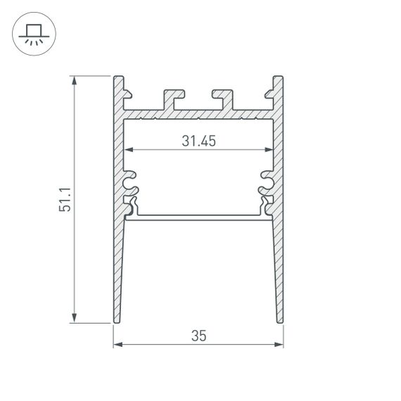 Профиль Arlight SL-Comfort-3551-2000 Anod 031731