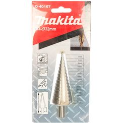 Сверло по металлу Makita HSS-TiN 4-32мм ступенчатое (D-40107)
