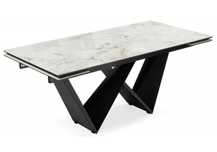 Керамический стол Woodville Бор 180(240)x90 cold jade, черный