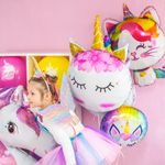 Шар (45"/114 см) Фигура, Голова, Звездный Единорог 1 шт.