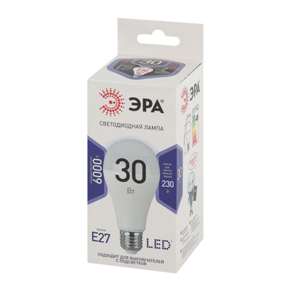 Лампа светодиодная ЭРА STD LED A65-30W-860-E27 E27 / Е27 30Вт груша холодный дневной свет | Лампы cветодиодные Груша (A)