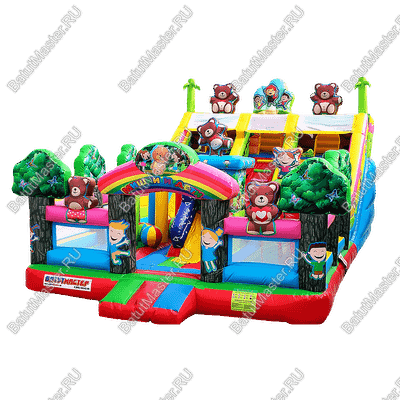 Коммерческий батут "Мишки и дети", размер 10*6*5 м