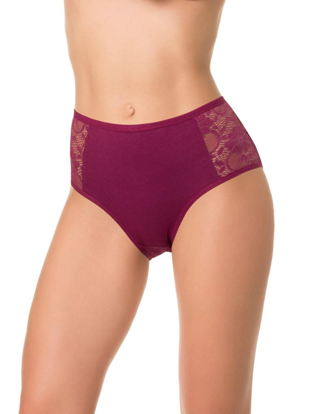 Хлопковые трусики с высокой линией талии (Размер: XL) (Цвет: белый)