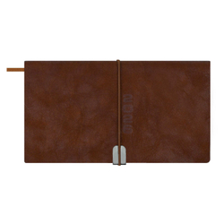 Еженедельник датированный 2026 ESCALADA, 175х95 мм, 64 л., арт. 70393/ 40 ТИВОЛИ ГЛОСС КОРИЧНЕВЫЙ (кожзам: мягкий переплёт, материал обложки: искусственная кожа "Тиволи глосс"; декор: блинтовое тиснение; способ крепления блока: ниткошвейный; вн. блок