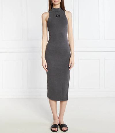 Платье WASHED RIB LABEL CALVIN KLEIN JEANS - графитовый(J20J223052)