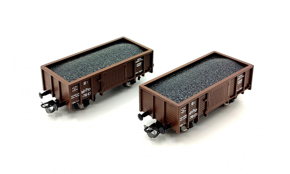 2 полувагона с углем, СЖД, III эпоха